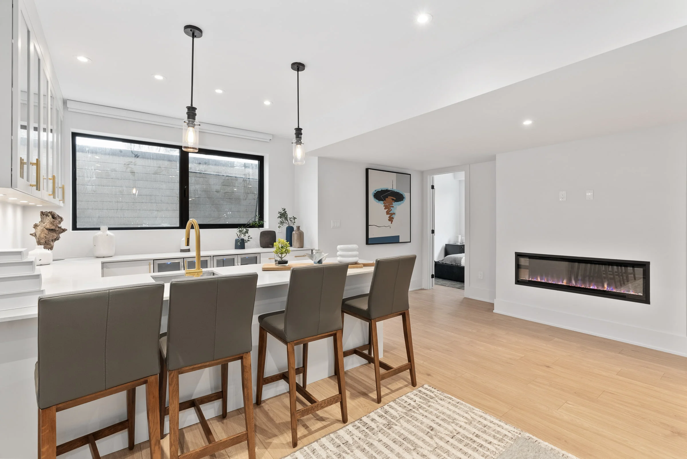 Lower-level living area